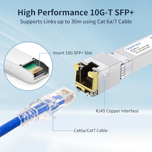QSFPTEK Newest 10GBASE-T SFP+ RJ45 Transceiver up to 30 m, 10G SFP+ to RJ45 Copper Mini-GBIC Module for Arista SFP-10GE-T 10GBase-T: 30m (For Arista-1 Pack)