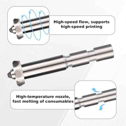 3pcs 0.6mm Integrated Nozzles for Anycubic Kobra 3 Max Combo, Quick Change High Flow High Speed Print Head Extruder Kit Hot End Replacement