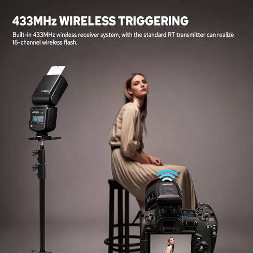 Godox TT520III Camera Flash, GN33 Hotshoe Flash with RT-16 Wireless Trigger