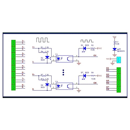 8 Channel Optocoupler Isolation Module DC 24V to 5V PLC PNP Signal Converter Voltage Converter Adapter Module