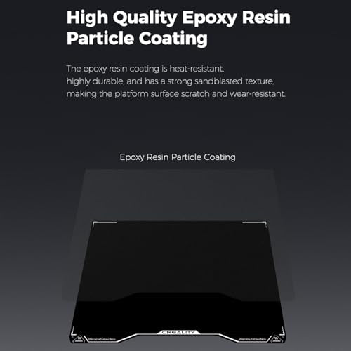 Creality Hi Epoxy Resin Build Plate, 280X265mm Flexible Spring Steel Plate Printing Bed Platform for Creality Hi, Epoxy Resin Particle Coating, Heat-resistant & Wear-resistant