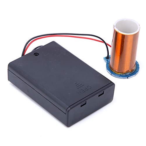 Mini Coil DIY Kit, Battery Operated, PVC Housing, 4 cm Height, 200 Windings, Arc-Free, with Circuit Board and Secondary Coil for Experiments