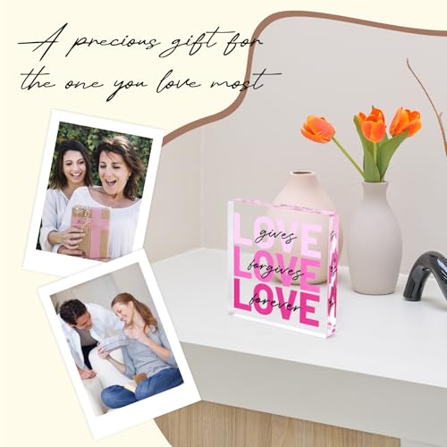 Magenta Love Inspirational Figurine 4x4 Inch Desk Decor Magenta