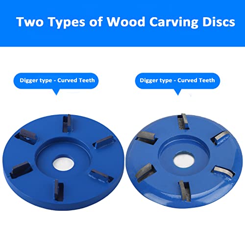 Wood Carving Disc, Steel 6 Teeth Grinding Disc Milling Cutter Woodworking Tool Angle Grinder Accessories, Angle Grinder Wood 6 Teeth Wood Carving Disc Carving Disc (Arc Blade) no