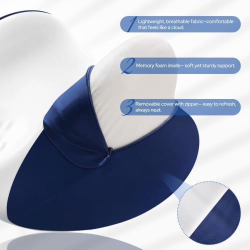 Knee Pillow for Side Sleepers, Memory Foam Leg Pillow, Blue