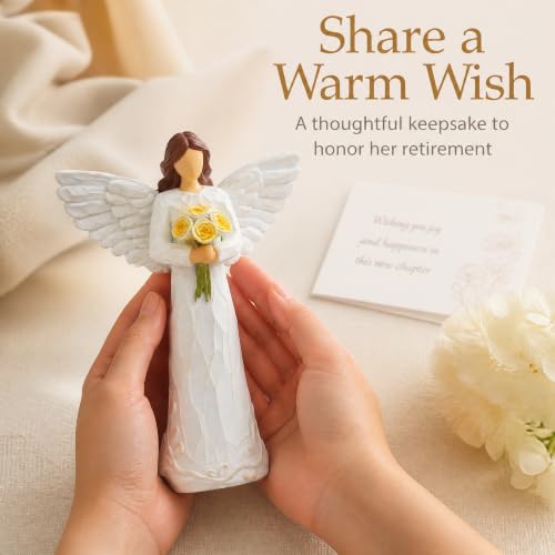 Retirement Gift for Woman, 7.0” Resin Angel Figurine - Retirement Gifts Retirement Gift