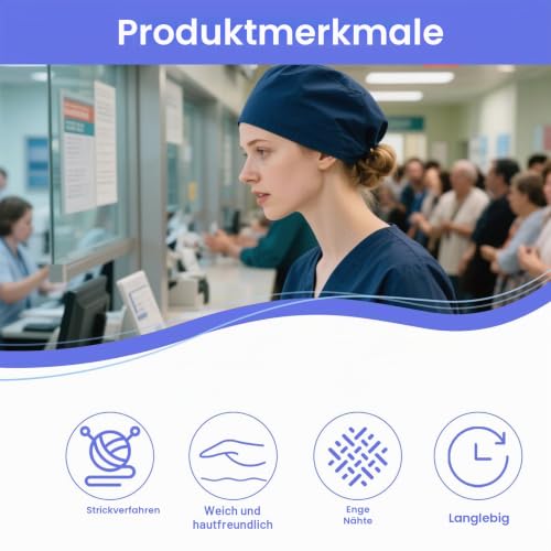 Surgical Hood Set for Men and Women - Doctor Costume Accessories, Suitable for Medical Work, Costume Games & Clean Environments, Surgeon Hood Accessories) (Blue)