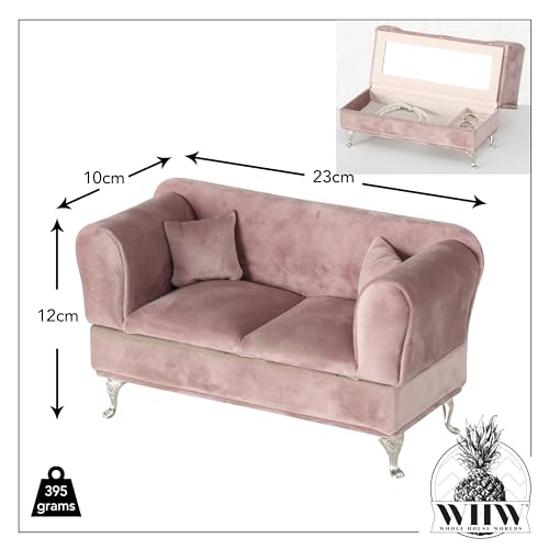 WHW Whole House Worlds Glam Pink Passion Jewelry Couch, 9 Inch Long Couch - 6 Inches Long