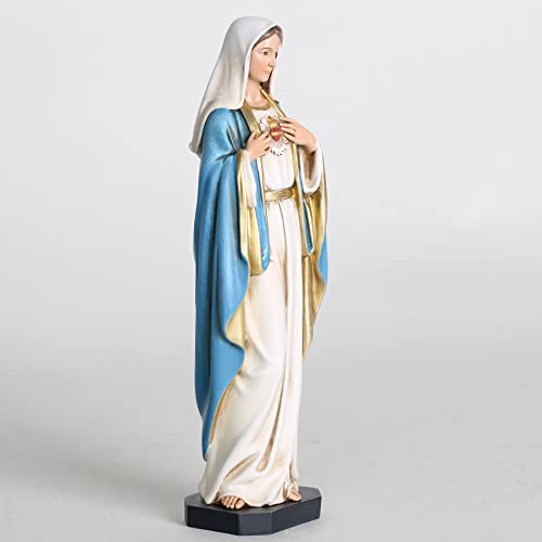 BC Catholic Immaculate Heart of Mary Statue 10" H Virgin Mary Sculpture Full Color 10 inches H