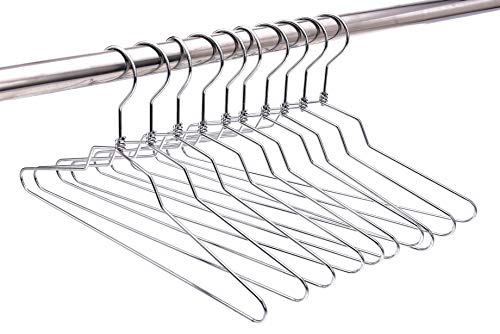 Quality Hangers Metal Hangers - Swivel Hook and Stainless Steel - Heavy Duty Wire Clothes Hangers - Available in 10 Pack - Hangers for Teens Petite/Teens - 14" inch