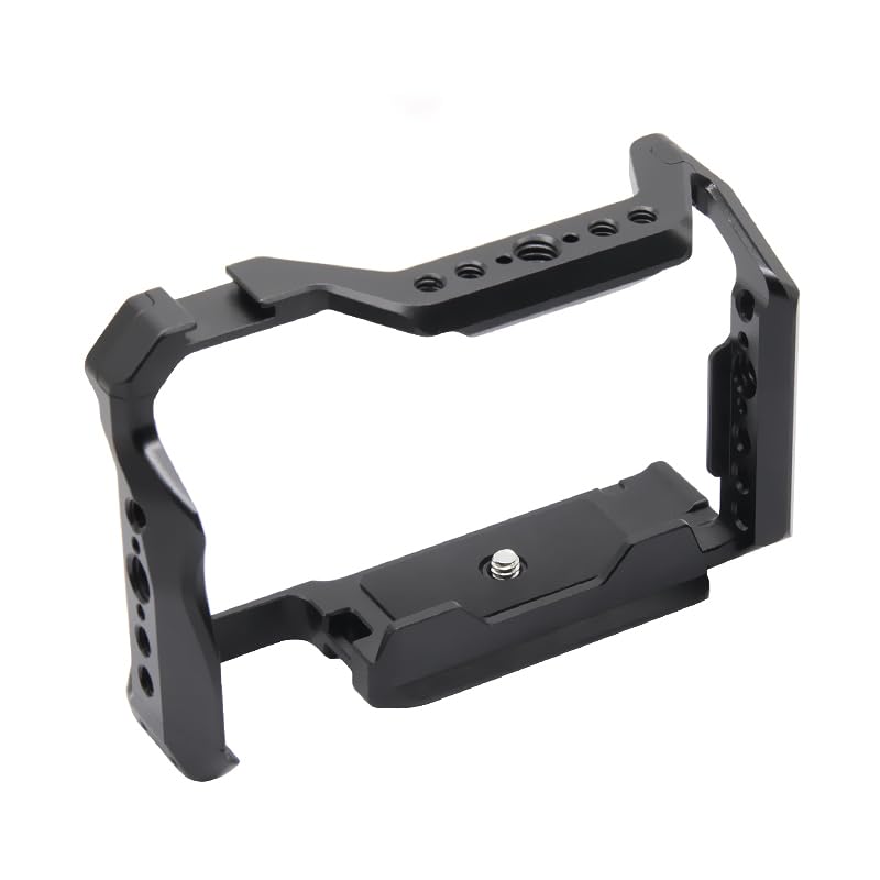 for Sony A6700 Camera Cage with Cold Shoe Mount 1/4&3/8 Inch Screw Holes Full DSLR Camera Cage Rig-A031