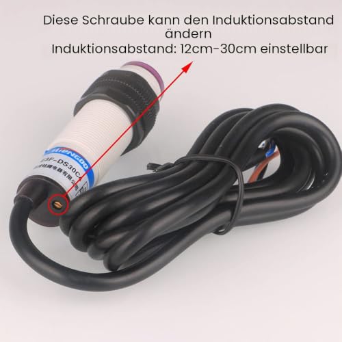 GUUZI 30cm Adjustable M18 Diffuse Photoelectric Sensor Optical Three Lines NPN NO (Normally Open) Proximity Switch 6-36VDC E3F-DS30C4 G066