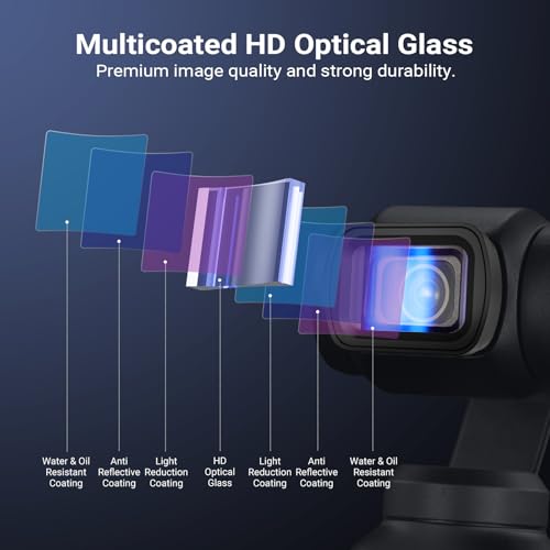 NEEWER 1.2X Blue Anamorphic Lens Compatible with DJI Osmo Pocket 3 / Pocket 4 / Xtra Muse, HD Magnetic Widescreen Blue Streak Effect Lens + 2X Screen Protector Accessories, FL-C56 1.2X Blue Anamorphic Lens(Metal)