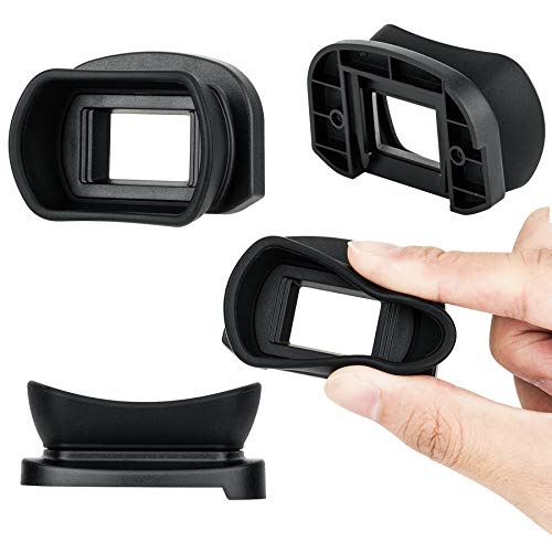 JJC KIWIFOTOS Ergonomic Long Camera Eye Cup, Eye Piece viewfinder as Eg Eyecup, Soft Silicone, Compatible with Canon EOS 1D X Mark II 1D X 1Ds III 1D IV 1D III 5D IV 5D III 5DS 5DS R 7DII 7D for Canon Eg