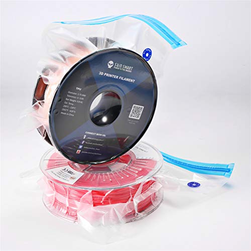 eVacuum 3D Printer Filament Storage Kit Filament Vacuum Bags Vacuum Compression Storage Bags, Prevent and Monitor Moisture - 10 Bags with 15 Desiccants, 15 Humidity Indicator Cards and 1 Hand Pump 15.75"×11.81"(1 spool)