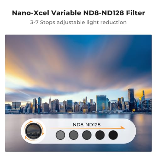 K&F CONCEPT 52mm Variable ND Lens Filter ND8-ND128 (3-7 Stop) No X Cross