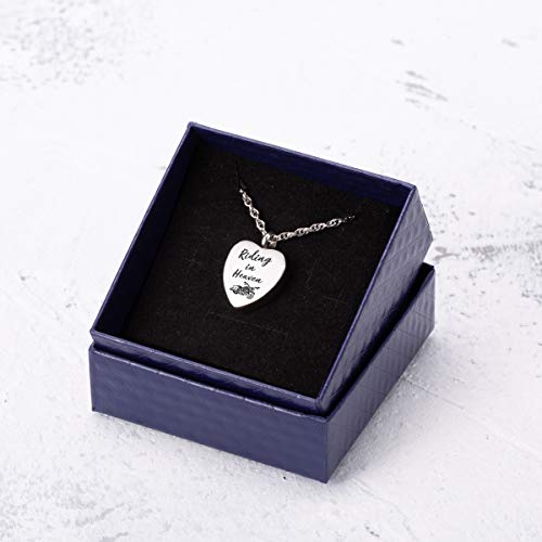 Gredstar Motorcycle Urn Necklace for Ashes, Heart Memorial Pendant Riding in Heaven