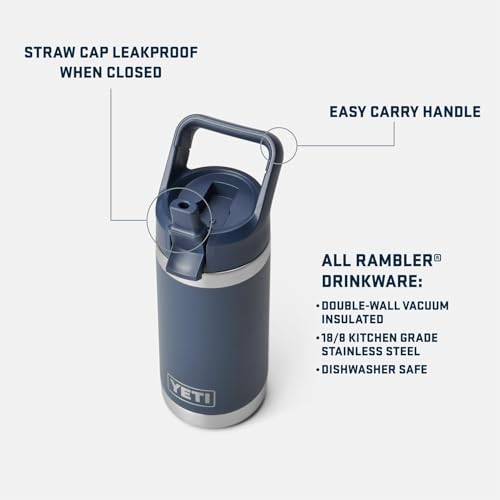YETI Rambler Jr. 12 oz Kids Bottle, with Straw Cap Moon Dust - Textured
