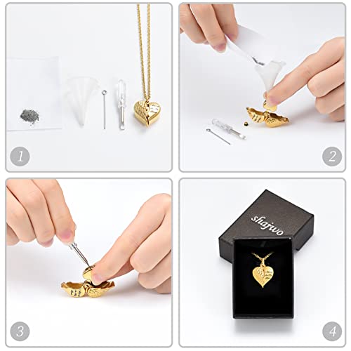 shajwo Cremation Jewelry Angel Wing Heart Urn Necklaces for Ashes Memorial Keepsake Pendant for Women Men Open Style-Mom