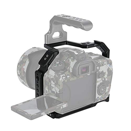 NICEYRIG Camera Cage for Canon 80D 90D 70D, with NATO Rail Cold Shoe and 1/4 3/8 Locating Hole - 371