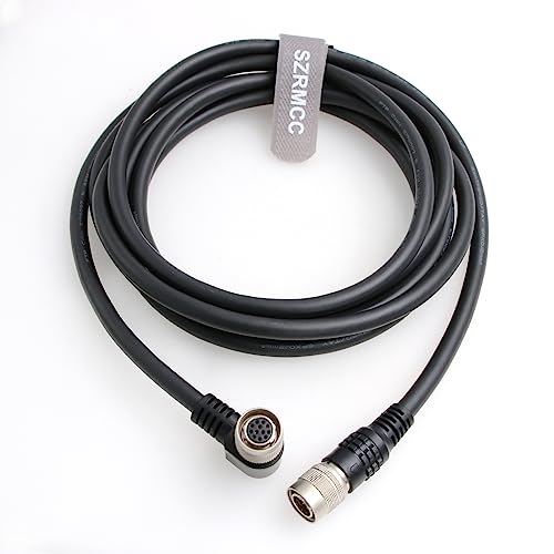 SZRMCC Hirose 12 Pin Male to Right Angle 12pin Female Shielded Replacement Cable for Sony CCXC-12P CCD XC DXC Series Intercon VCP Hitachi Industrial Camera (5m) 5m