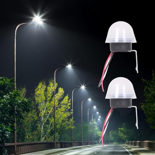 Greluma 2pcs DC 12V 10A Photocell Sensor Switch Auto On/Off Switch for Street Lights Photo Control Sensor Switch