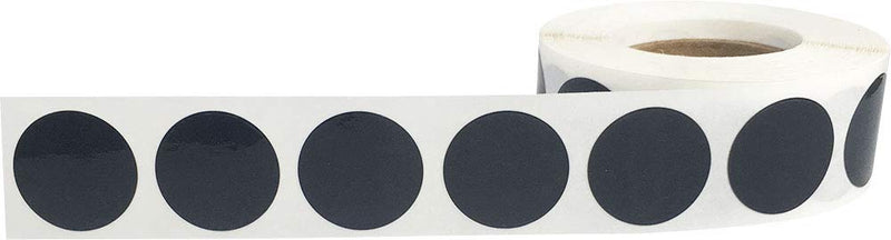Laminated Black Color Coding Labels for Organizing Inventory 0.75 Inch Round Circle Dots 500 Total Adhesive Stickers On A Roll