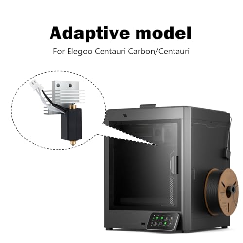 HzdaDeve 0.2 mm 0.4 mm Ceramic Hotend for Centauri Carbon Print Head Extruder Kit Hot End Heatsink with Extra 2PK Silicone Cover and 2PK Nozzle Brushes for Elegoo Centauri (Pack of 2)