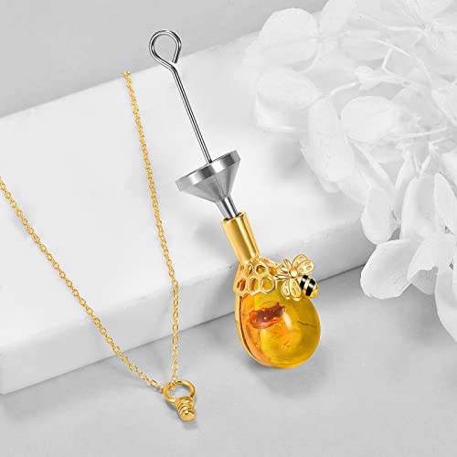 TIGER RIDER Bee 925 Sterling Silver Necklace for Women Amber Pendant/Urn Jewelry for Mother's Day Christmas Birthdays Anniversary Urn pendant
