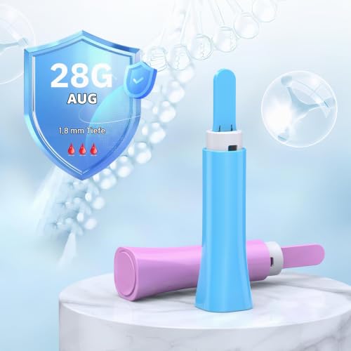 LINKFAR Safety Lancets 28G 1.8mm Sterile (Pack of 100) | Disposable glucose meter and diabetic tests, fixed puncture depth 28G 100Pcs