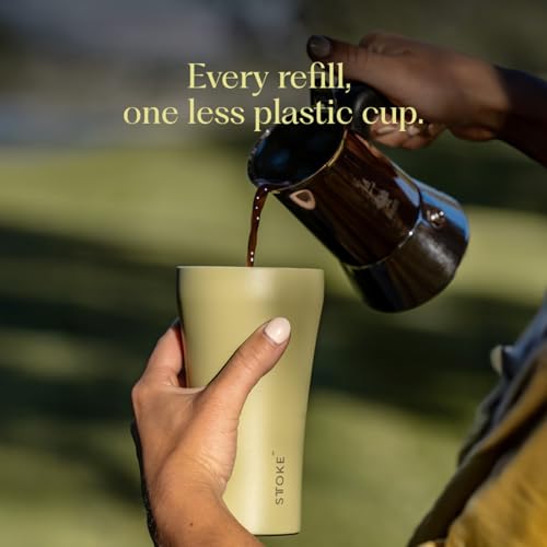 Sttoke The Mossy Meadows Classic with Leakproof Lid Heather Green Tumbler, 12 oz. Capacity