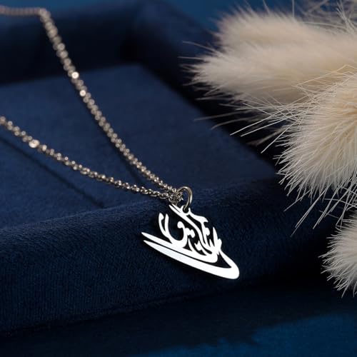 Persian Iranian rune hole stainless steel women's minimalist fashion religious talisman jewelry gift Silver