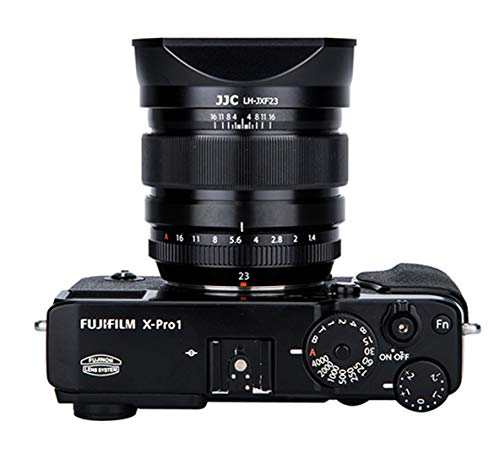 JJC LH-JXF23 Black Bayonet Metal Square Lens Hood for FUJINON XF 23mm F1.4 R XF 56mm F1.2 R XF 56mm F1.2 R APD, with Front Cap, Fuji 23mm F1.4 XF 56mm F1.2 Lens Hood, Replaces Fujifilm LH-XF23