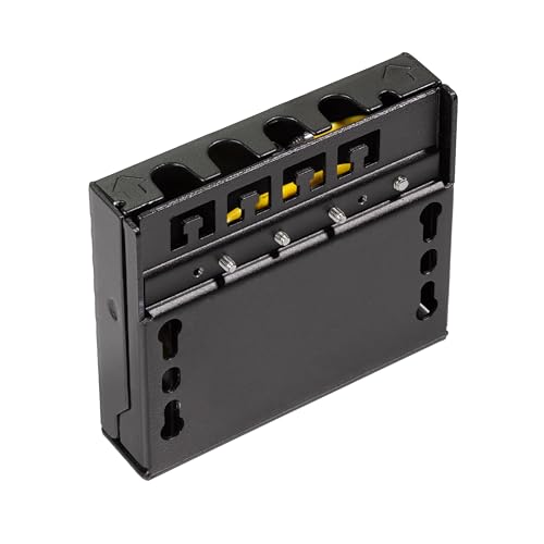 BIGtec 4 Port Patch Panel CAT6a Mini Patch Panel Network LSA Distributor RJ45 Patch Cable Network Cable Installation Cable Panel Metal Housing Wall Mounting Table Mount DIN Rail Mounting
