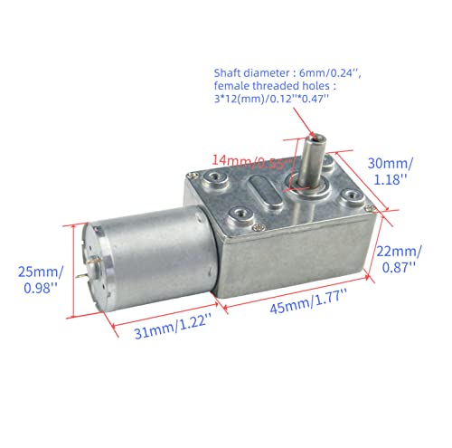 CHACNS 370WG Reducer Electric Motor High Torque 24V DC 80RPM Engine Mini Turbine Worm
