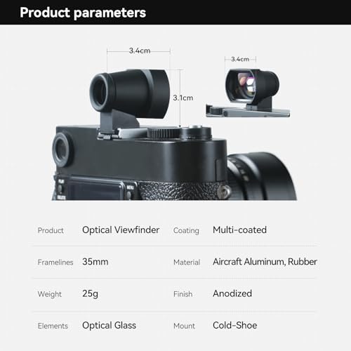 TTARTISAN 35mm Viewfinder, Cold-Shoe Mount External Magnetic Optical View Finder