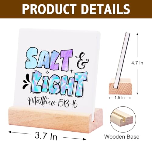 Salt Light Matthew Sign Ceramic Plaque-Christian Desk Decor