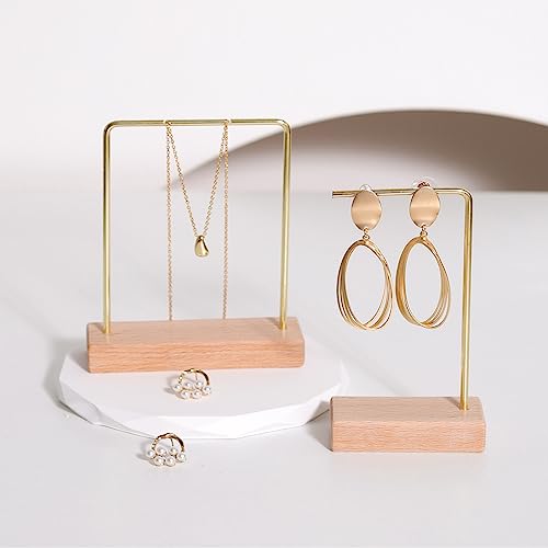 4pcs Beech Earring Display Stands for Selling, Earring Holder Organizer for Retail, Small Wood Jewelry Organizer Stands Jewelry Display for Show