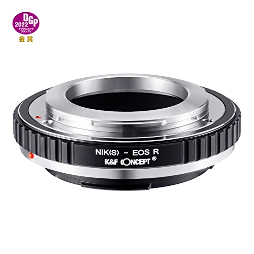 K&F Concept Lens Mount Adapter NIK(S)-EOS R Manual Focus Compatible with Nikon(S) Lens to Canon EOS R Mount Camera Body