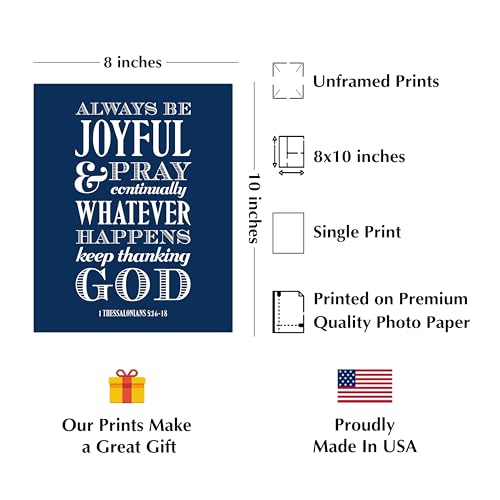 Always Be Joyful - Inspirational Bible Verse Wall Art, Unframed - 8x10