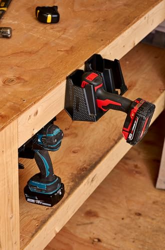 CADDY black 2-pack universal wall mount drill holder for cordless power tools like Milwaukee and DeWalt