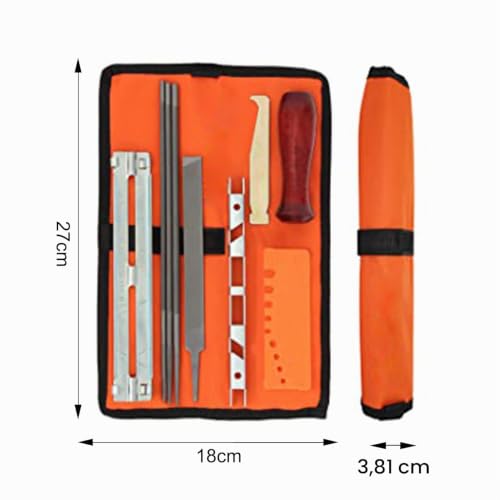 Chainsaw Sharpener File Set, 10 Pieces Chainsaw Chain Universal Sanding File Sanding Tools, with 5/32 (4.0 mm) 3/16 (4.8 mm) 7/32 (5.5 mm) Round File 6 Inch Flat File Depth Gauge