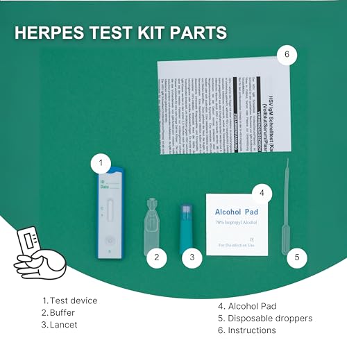 Herpes HSV 1/2 Test | Men and Women | Detects STI STD Infections | Certified Professional Quick Test