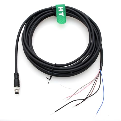 M8 6-pin Male Power Input Output Data Cable for Basler Camera ace 2 V, Boost R, Racer 2 S, Vision System Sensor Industrial Automation Control, A Coding, Shielded, 10m M8 6 pin male to open