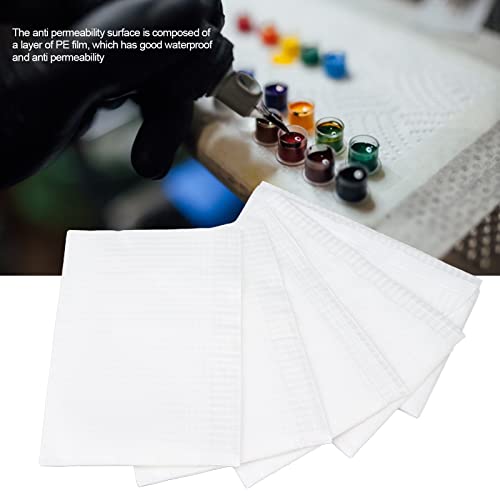 Agatige Pack of 125 Disposable Dental Bibs, Waterproof Tattoo Bibs Sheet Medical Tray Cover and Nail Table Cover, 34.5 x 45 cm (White)