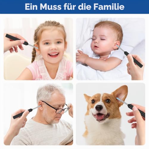 Ear Wax Remover Otoscope, 1920P HD WiFi Ear Cleaner (Black) Black