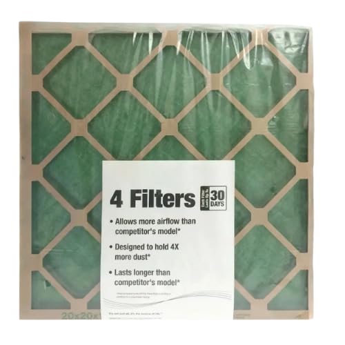 Generic AA Flanders 30x20x1 MERV 1 furnace filters, 4-pack box kraft color