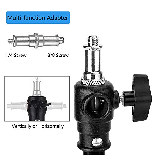 Camera Ceiling Wall Mount Light Stand 14.1-21.6inches/36-55 cm with 1/4 inch to 3/8 inch Universal Adapter Photography Arm for Photo Studio Video Light, Flash, Ring Light, Reflector