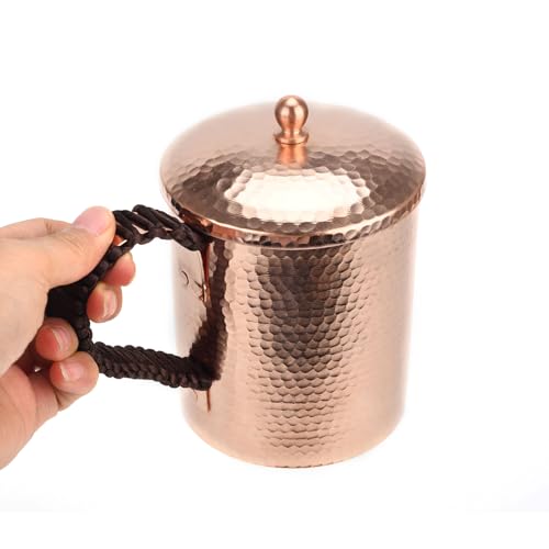 Solid Copper Cup – Hand-Hammered Ayurvedic Drinking Tumbler Copper-Cylindrical