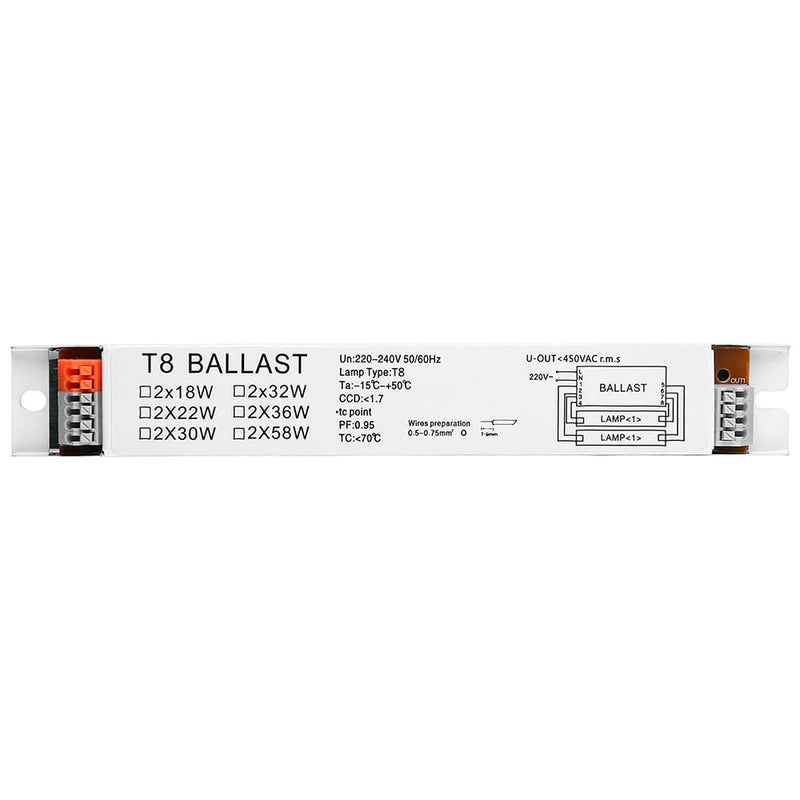 Sarini T8 220-240V AC 2 x 18W Wide Voltage Ballast for Fluorescent Lamps